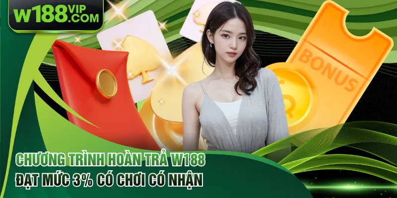 Chương Trình Hoàn Trả W188 Đạt Mức 3% Có Chơi Có Nhận